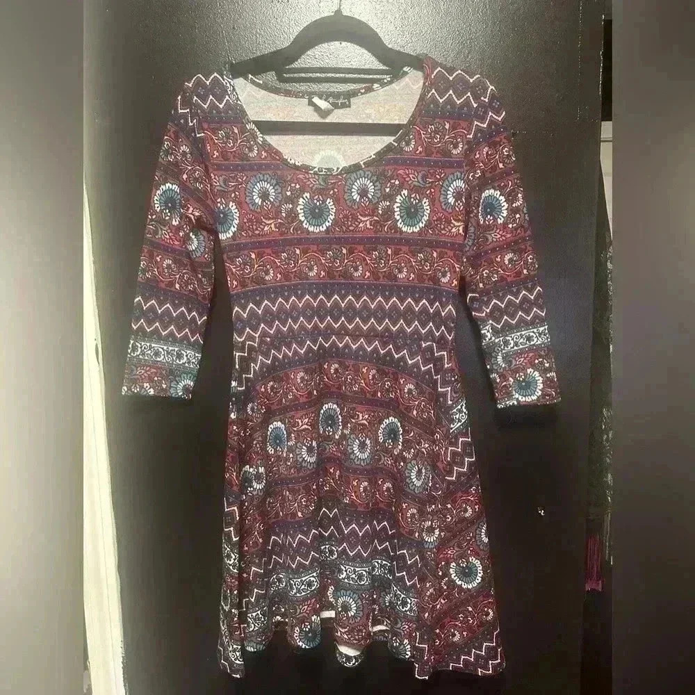 French Atmosphere Size Medium 3/4 Sleeve Dress Fall Dress Boho Eclectic